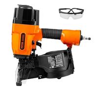 VEVOR Coil Framing Nailer MCN90, 1-3/4" to 3-1/2" 15 Degree Pneumatic Nail Gun with Tool-Less Depth Adjustment, 90-120PSI Air Coil Nailer for Wall & Flooring Assembly