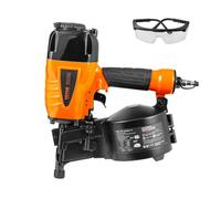 VEVOR Coil Siding Nailer CN65, 1-1/4" to 2-1/2" 15 Degree Pneumatic Siding Nail Gun with Tool-Less Depth Adjustment, 70-120PSI Air Coil Nailer for Sid