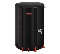 VEVOR Collapsible Rain Barrel, 250 L Portable Rain Water Collection Barrel, 500D PVC Rainwater Collection System, Garden Water Catcher Tank Storage Container with Spigot & Overflow Kit, Black