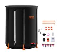 VEVOR Collapsible Rain Barrel, 53 Gallon/201 L Portable Rain Water Collection Barrel, PVC Rainwater Collection System with Spigots and Overflow Kit, W
