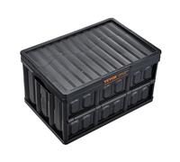 VEVOR Collapsible Storage Bins with Lids Folding Stackable Containers 45L 3-Pack