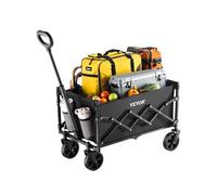 VEVOR Collapsible Wagon Carts 120L & 225LBS Heavy Duty Folding Garden Cart Black