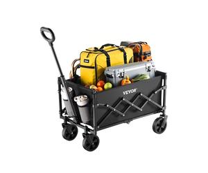 VEVOR Collapsible Wagon Carts 120L & 225LBS Heavy Duty Folding Garden Cart Black