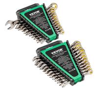 VEVOR Combination Wrench Set, 24-Piece Ratcheting Wrench Set with Organizer Rack, Cr-V Steel Wrench Set SAE 1/4" to 7/8", Metric 8 mm to 19 mm, Ideal for General Household, Auto Repairs, Emergency