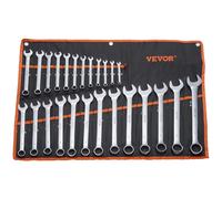 VEVOR 25-Piece Metric Open End Wrench Set, 6 mm to 32 mm, Carbon Steel, Ideal for Household, Garage, Workshop, Auto Repairs