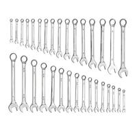 VEVOR Combination Wrench Set, 32-Piece SAE and Metric, 12-Point Box End | and 15° Angled Open End Combination Wrenches with Roll Up Pouch, Carbon Steel, for General Household and Automotive Repairs