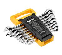 VEVOR Combination Wrench Set, 8-Piece Ratcheting Wrench Set with Organizer Rack, Cr-V Steel Wrench Set Metric 8 mm to 19 mm, Ideal for General Household, Garage, Workshop, Auto Repairs, Emergency