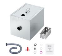 VEVOR Commercial 8 LBS Top Inlet Interceptor Under Sink Stainless Steel Grease Trap 2.8 GPM Waste Oil-Water Separator for Restaurant Canteen Home