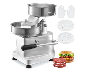 VEVOR Commercial Burger Patty Maker, 150mm/6inch Hamburger Beef Patty Maker, Heavy Duty Food-Grade Stainless Steel Bowl Burger Press Machine, Kitchen Meat Forming Processor with 1000 Pcs Patty Papers