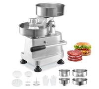 VEVOR Commercial Burger Patty Maker, Hamburger Beef Patty Maker with 3 Convertible Mold(4/5/6-inch), Heavy Duty Stainless Steel Burger Press Machine, Meat Forming Processor with 1500 Pcs Patty Papers