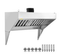 VEVOR Commercial Exhaust Hood, 4FT Food Truck Hood Exhaust, 201 Stainless Steel Concession Trailer Hood with 2 Detachable U-shaped Grid Oil Filter Mes