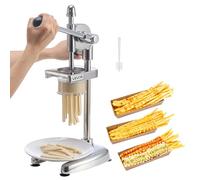 VEVOR Commercial French Fry Cutter, Stainless Steel Fried Potato Strips Squeezer, Long French Fries Maker with Pull-Out Extruder, Manual Mashed Potato Squeezer Machine for Restaurants & Home Kitchen