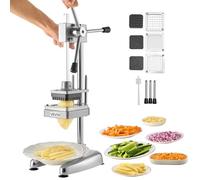VEVOR Commercial French Fry Cutter, Stainless Steel Vegetable Fruit Chopper with 3 Replacement Blades 1/2-Inch 3/8-Inch 1/4-Inch, Manual Potato Slicer Dicer for Restaurants & Home Kitchen