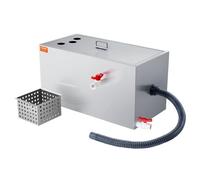 VEVOR Commercial Grease Trap, 11.3 kg Grease Interceptor, Top Inlet Interceptor, Under Sink Stainless Steel Grease Trap, 6.4 GPM Waste Water Oil-water