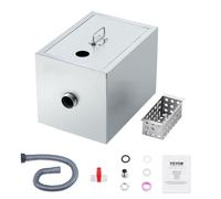 VEVOR Commercial Grease Trap, 3.6 kg Grease Interceptor, Top Inlet Interceptor, Under Sink Stainless Steel Grease Trap, 2.8 GPM Waste Water Oil-water