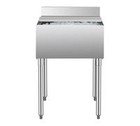 VEVOR Commercial Ice Bin, 61 L Underbar Ice Bin, 24 x 19 x 37 in Stainless Steel Ice Chest with Sliding Lid, Bottle Holders, Adjustable Bullet Feet, Cooler Cart Cocktail Unit for Bar Restaurant Pub