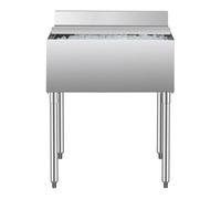 VEVOR Commercial Ice Bin, 78.4 L Underbar Ice Bin, 30 x 19 x 37 in Stainless Steel Ice Chest with Sliding Lid, Bottle Holders, Adjustable Bullet Feet, Cooler Cart Cocktail Unit for Bar Restaurant Pub