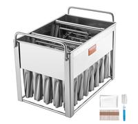 VEVOR BBM-40LX 40PCS Cylindrical Pop Lolly, Ice Cream Maker Holder with 50PCS Popsicle Sticks & Bags (Single Mould Set-40PCS), SUS304 Stainless Steel