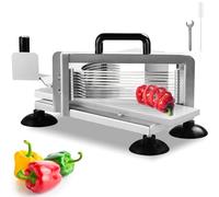 VEVOR Commercial Tomato Slicer, 3/8 inch Tomato Cutter Slicer, Stainless Steel Heavy Duty Tomato Slicer Machine, Manual Tomato Slicer with Non-Slip Feet, for Cutting Tomatoes, Cucumbers, Bananas