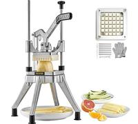 VEVOR Commercial Vegetable Fruit Chopper 1/2″ Blade Heavy Duty Professional Food Dicer Kattex French Fry Cutter Onion Slicer Stainless Steel for Tomato Peppers Potato Mushroom, Sliver