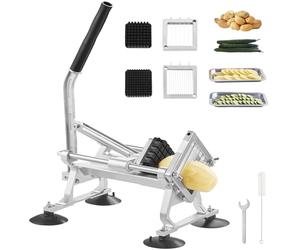 VEVOR Commercial Vegetable Slicer, 1/4"+3/8"+1/2" Fruit Slicer, Stainless Steel and Aluminum Alloy Vegetable Cutter Slicer Machine, Manual Slicer with Non-Slip Feet, for Radishes, Onions, Potatoes