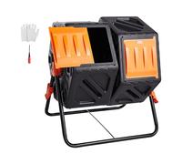 VEVOR Compost Bin, 140L Dual Chamber Composting Tumbler, High Volume Two Rotating Chambers with 2 Sliding Door and Steel Frame, BPA Free Composter Bin Tumbler for Garden, Kitchen, Yard, Outdoor