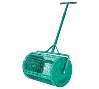 VEVOR Compost Spreader, 24 in Wide Peat Moss Spreader with Push/Tow Handle, 4 Heights Adjustable, Powder-Coated Steel Garden Peat Moss Roller, Heavy Duty Grass Seed Spreaders for Planting Seeding
