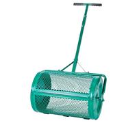 VEVOR Compost Spreader, 24 in Wide Peat Moss Spreader with Push/Tow Handle, 4 Heights Adjustable, Powder-Coated Steel Garden Peat Moss Roller, Heavy Duty Grass Seed Spreaders for Planting Seeding