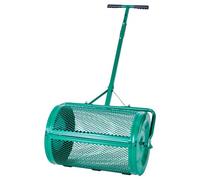 VEVOR Compost Spreader, 24 in Wide Peat Moss Spreader with Push/Tow Handle, 4 Heights Adjustable, Powder-Coated Steel Garden Peat Moss Roller, Heavy D