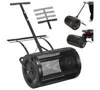 VEVOR Compost Spreader Peat Moss Spreader Roller 24" Push/Tow Handle & Brush