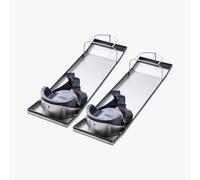 VEVOR Concrete Knee Boards Stainless Steel, 28'' x 8'' Concrete Sliders, 2 Pairs Concrete Knee Pads Moving Sliders, with Knee Pads & Board Straps for Cement and Concrete Finishing