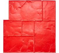 VEVOR Concrete Stamps Mat, 24 x 24 in, Concrete Texturing Skin Polyurethane Stamp Stone Tile Texture Mat, Slate Floor Imprint Seamless Stamp Concrete Molds for Outdoor Decorative, Red
