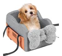 VEVOR Console Dog Car Seat, Center Console Dog Booster Seat for Small Dog, Pet Car Seat for Car Armrest with Clip-On Leash, Adjustable Straps, Supports up to 8lbs, Dark Gray