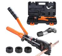 VEVOR Copper Pipe Crimping Tool, Hydraulic Driven Press Tool with 1/2", 3/4", 1" Jaws, Copper Tube Fittings Pipe Crimpers for Narrow Spaces and Tee Fittings