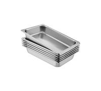 Vevor CP20X12X4YCTZ6001V0 4 in. Full Size Deep Steam Table Hotel Pan with 22 Gauge & 0.8 mm Thick Stainless Steel Anti Jam Steam - Pack of 6