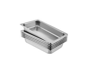 Vevor CP20X12X4YCTZ6001V0 4 in. Full Size Deep Steam Table Hotel Pan with 22 Gauge & 0.8 mm Thick Stainless Steel Anti Jam Steam - Pack of 6