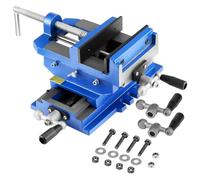 VEVOR Cross Slide Drill Press Vise, 4 Inch Jaw Width, 2 Way X-Y Axis Bench Vise, 3.5 Inch Max Jaw Opening, Heavy Duty Cast Iron, Workbench Vice Clamp, for Woodworking Drilling CNC Milling Machine
