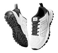 VEVOR Cross Training Shoes, M Width Sneakers UK Size 8, Wide Toe Box Shoes with Arch Support & Adjustable Lace-up, Training Shoes for Running, Gymnastics, Dog Walking, and Weightlifting (White)