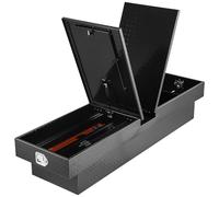 VEVOR Crossover Truck Tool Box, 70x20x13 In, Heavy Duty Aluminum Toolbox with Diamond Texture, Pick Up Truck Bed RV Trailer Toolbox, Waterproof Storage Organizer with Lock, Keys, Side Handles, Black