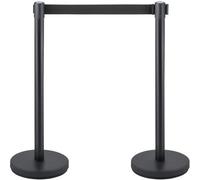 Vevor Crowd Control Stanchion, Set Of 6 Pieces Stanchion Set, Stanchion Set With 6.6 Ft/2 M Black Retractable Belt