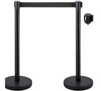 Vevor Crowd Control Stanchions, 6-Pack Crowd Control Barriers With 3 Pcs 6.5 Ft Retractable Belt, Easy Assembly