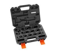 VEVOR Crowfoot Wrench Set, 1/2" and 3/8" Drive 15-Piece Crows Foot Wrench Set with PP Storage Case, Metric 8-24 mm, CRMO Steel and Manganese Phospha