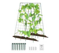 VEVOR Cucumber Trellis for Climbing Plants, 46" x 32" Foldable Cucumber Trellis Set with Plant Clips, Metal Garden Trellis for Raised Bed, Outdoor Pla