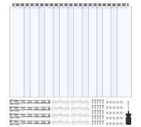 VEVOR Curtain Strip, 96" Height x 48" Width, 0.08" Thickness, 8PCS Clear PVC, Freezer Curtain, Plastic Strips for Walk-in Freezers, Coolers & Warehouse Doors, with 50% Overlap