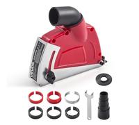 VEVOR Cutting Dust Shroud for Angle Grinders, Universal 4-5 in Angle Grinder Dust Shroud with 6 Clamping Washers, Adjustable Cutting Depth, Connect to Vacuum Cleaner, for Wood Concrete Wall Stone