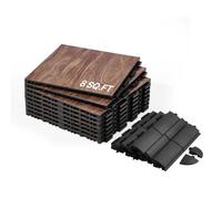 VEVOR Dance Floor Tiles, 12.4 x 12.4 in 9 Piece Interlocking Dance Flooring, Portable Dance Practice Floor with Cushioned Base (Oak Wood Grain, 9 sq. ft/Box)