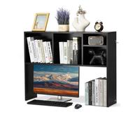 VEVOR Desktop Bookshelf, 1-Tier Desktop Storage Organizer, 37" x 9.4" x 28.7" Office Storage Rack Wood Display Shelf, Desktop Bookshelf Hutch with Anti-Slip Feet Pads, for Office, Home & Dorm, Black