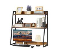 VEVOR Desktop Bookshelf, 2-Tier Desktop Storage Organizer, 37.4" x 12.6" x 35.4" Office Storage Rack Wood Color Display Shelf, Desktop Bookshelf Hutch with Anti-Slip Feet Pads, for Office, Home & Dorm