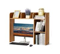 VEVOR Desktop Bookshelf Wood Desktop Storage Organizer 2-Tier for Office & Home