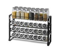 VEVOR Detachable Spice Rack Organizer for Cabinet, 4 Tie Stackable Seasoning Organizer, Spice Jars Kitchen Storage for Countertop Kitchen Pantry Cupboard, 15.8x10.7 in